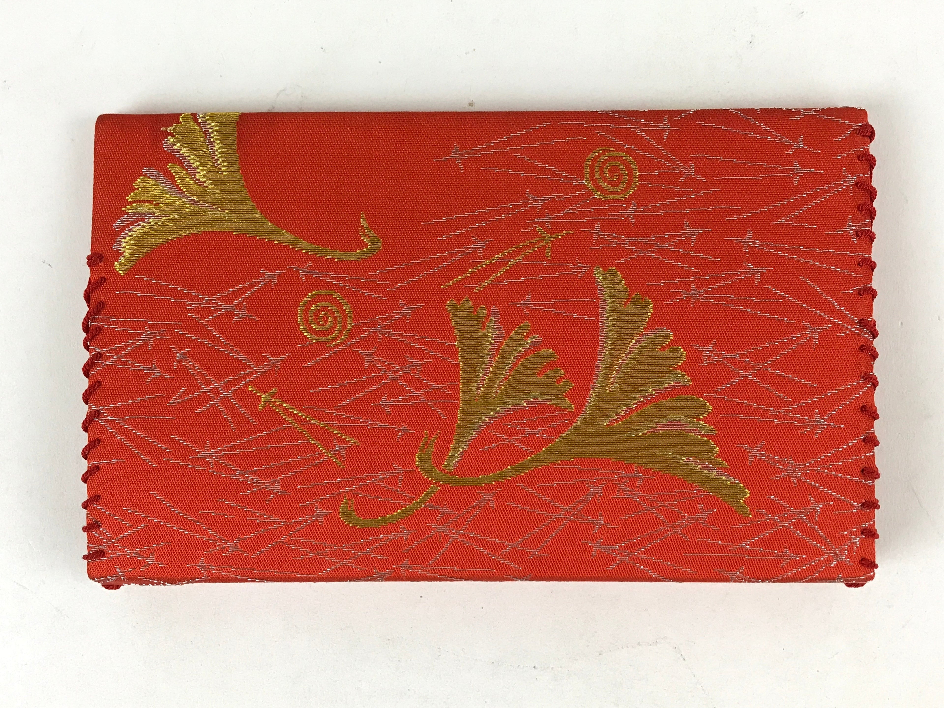 Japanese Tea Ceremony Fabric Bag Vtg Fukusa Hasami 2 Pockets Nishijin-Ori KB74