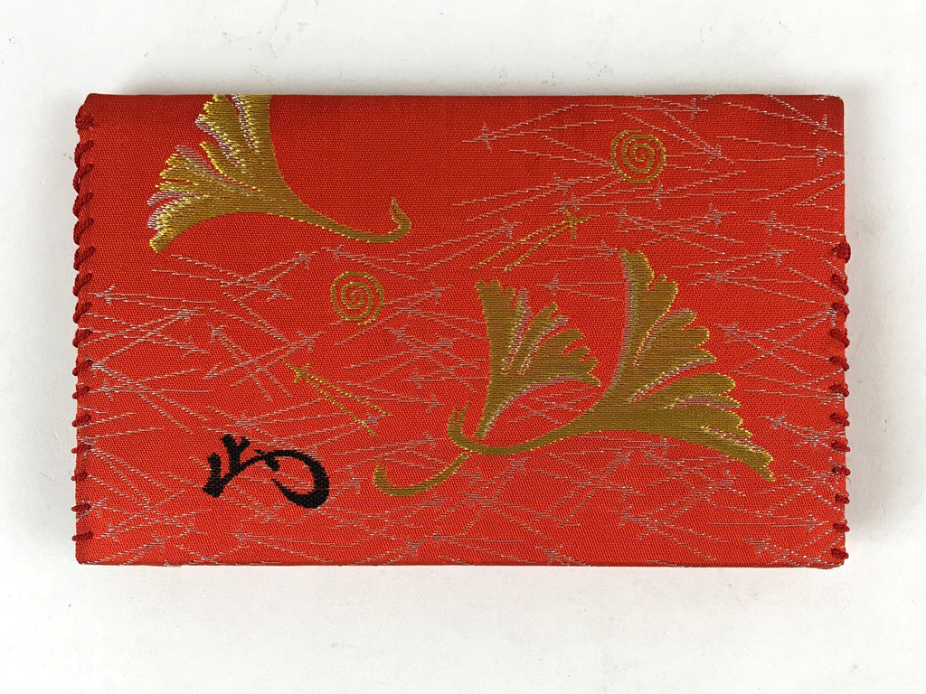 Japanese Tea Ceremony Fabric Bag Vtg Fukusa Hasami 2 Pockets Nishijin-Ori KB74