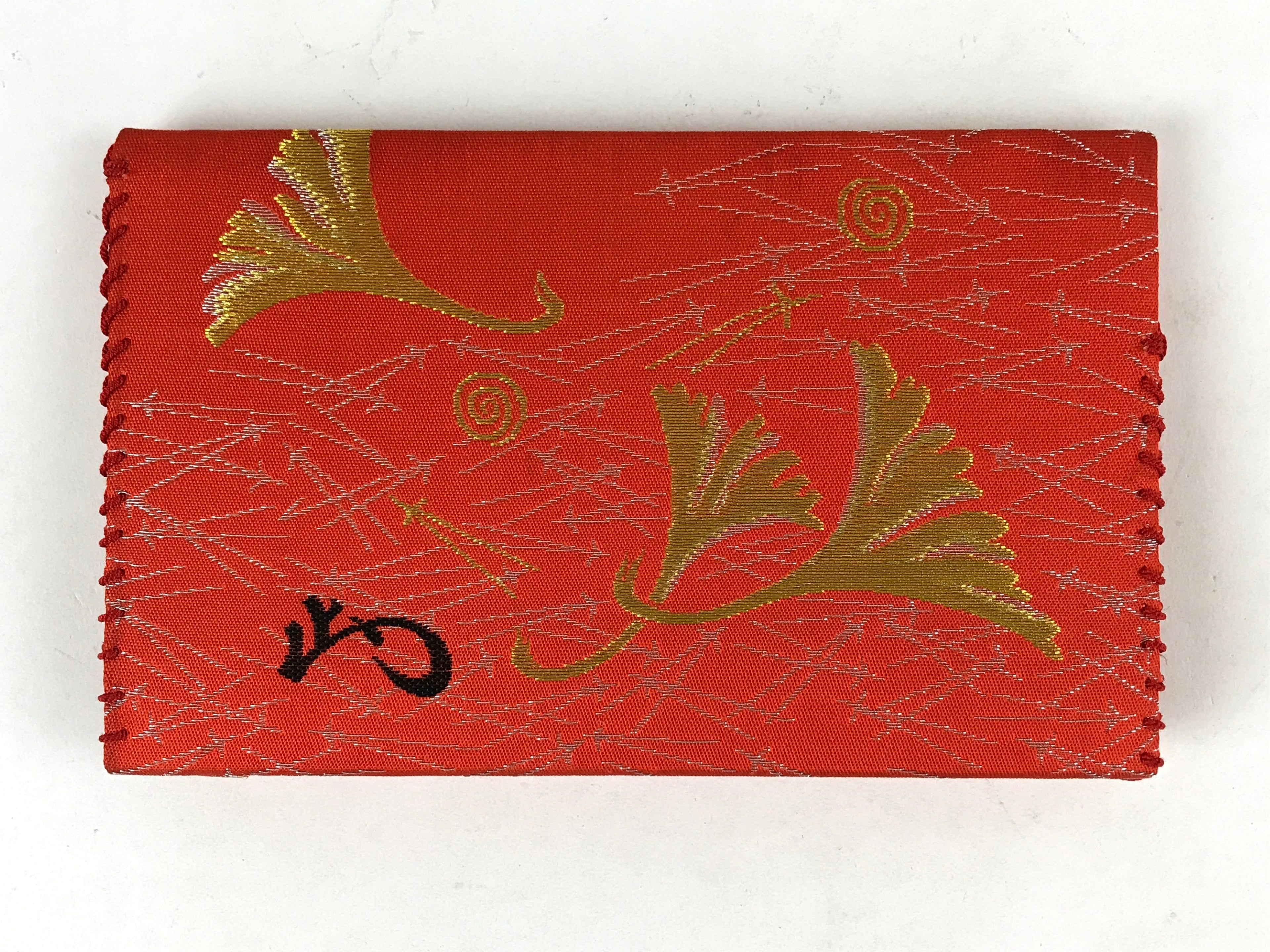 Japanese Tea Ceremony Fabric Bag Vtg Fukusa Hasami 2 Pockets Nishijin-Ori KB74