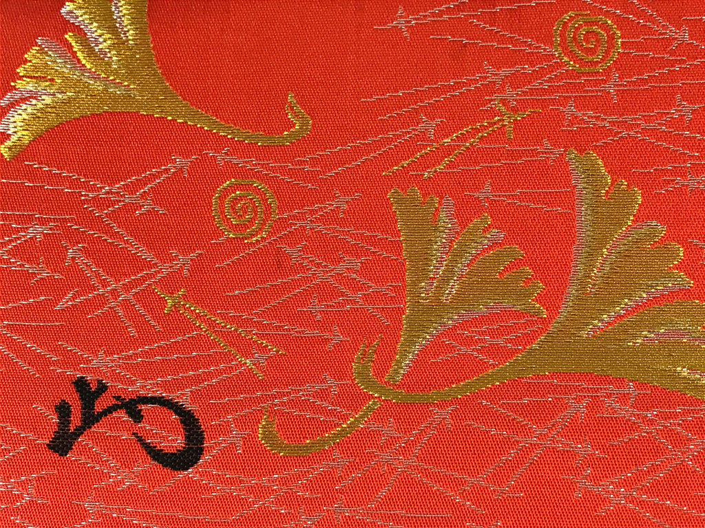 Japanese Tea Ceremony Fabric Bag Vtg Fukusa Hasami 2 Pockets Nishijin-Ori KB74
