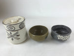 Japanese Tea Ceremony Set Chabako Wooden Box Vtg Pottery Chawan PX718
