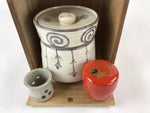 Japanese Tea Ceremony Set Chabako Wooden Box Vtg Pottery Chawan PX718