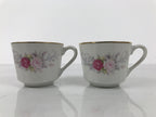 Japanese Tea Set Porcelain Metal White Floral Cup Saucer Spoon Wooden Box JK927