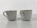 Japanese Tea Set Porcelain Metal White Floral Cup Saucer Spoon Wooden Box JK927
