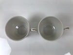 Japanese Tea Set Porcelain Metal White Floral Cup Saucer Spoon Wooden Box JK927