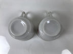 Japanese Tea Set Porcelain Metal White Floral Cup Saucer Spoon Wooden Box JK927