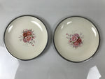 Japanese Tea Set Porcelain Metal White Floral Cup Saucer Spoon Wooden Box JK927