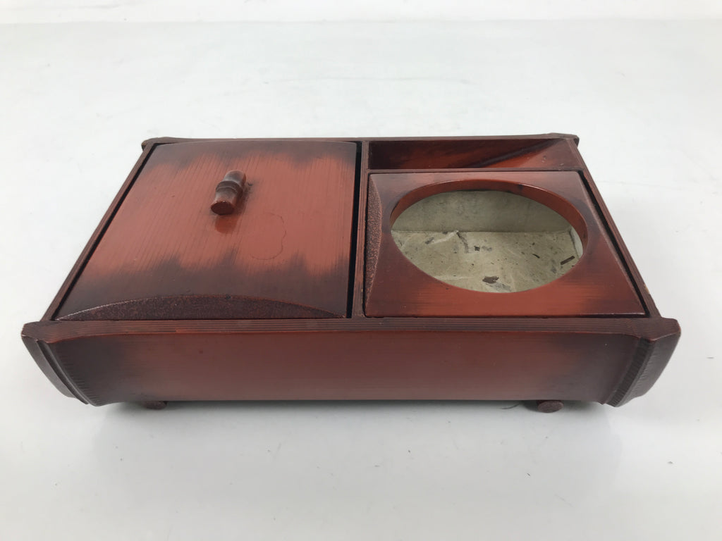 Japanese Tobacco Bon Vtg Wood Smoking Tray Container Tea Ceremony Brown L484