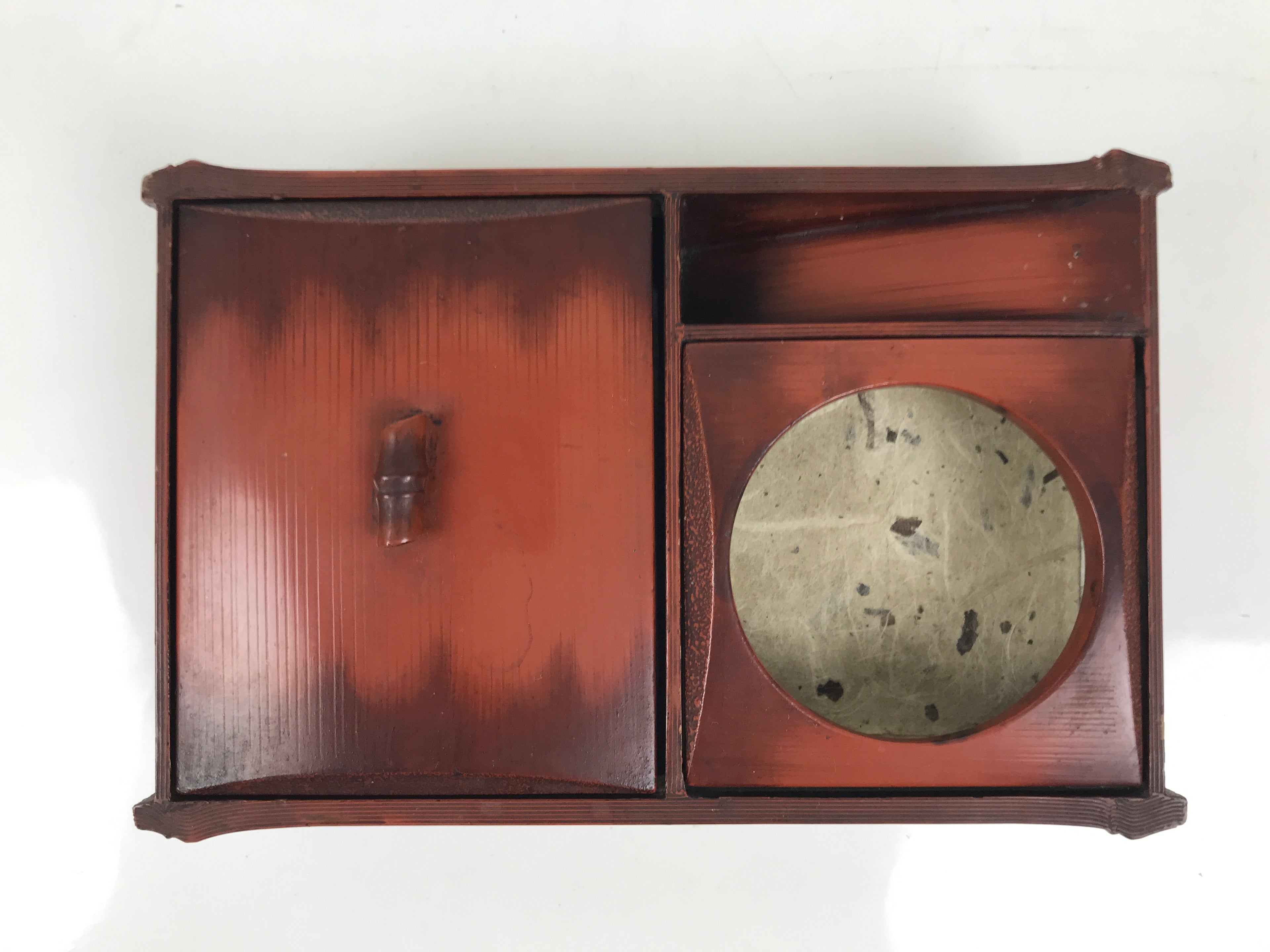 Japanese Tobacco Bon Vtg Wood Smoking Tray Container Tea Ceremony Brown L484