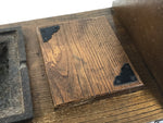 Japanese Tobacco Bon Vtg Wood Smoking Tray Iron Ashtray Tea Ceremony Brown L483
