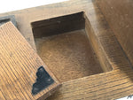 Japanese Tobacco Bon Vtg Wood Smoking Tray Iron Ashtray Tea Ceremony Brown L483