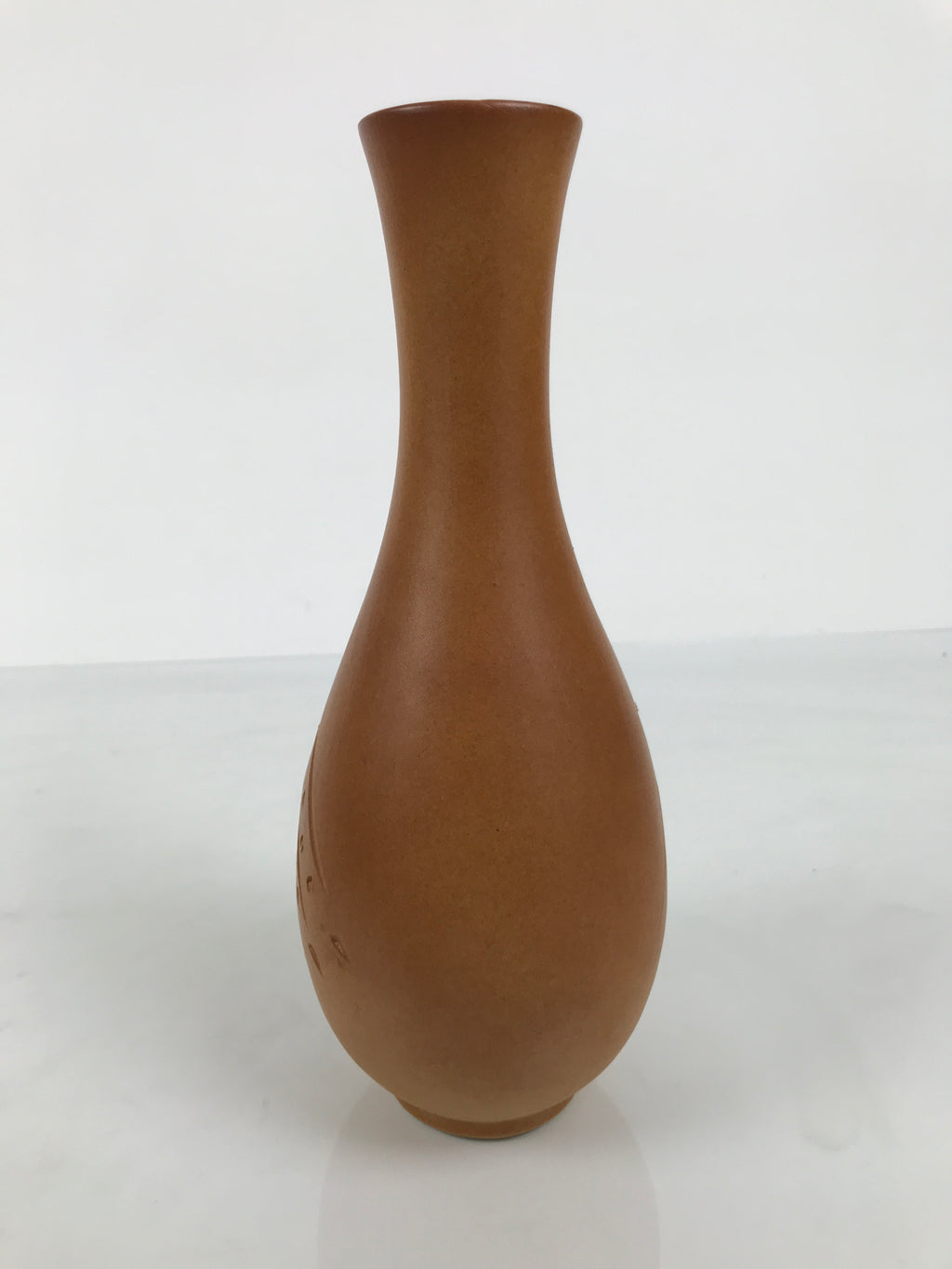 Japanese Tobe Ware Ceramic Flower Vase Vtg Ikebana Kabin Sculpture Brown FK233