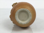 Japanese Tobe Ware Ceramic Flower Vase Vtg Ikebana Kabin Sculpture Brown FK233