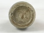 Japanese Tokkuri Sake Bottle Ceramic Vtg Gray Black Ideograms Poem TS589