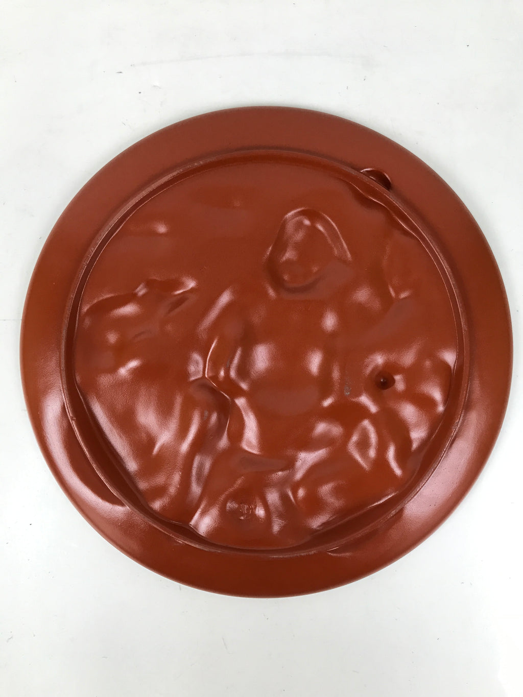 Japanese Tokoname Ware Ceramic Decorative Plate Brown Lucky God Daikokuten PX800