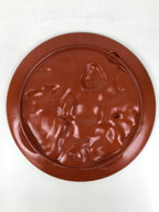 Japanese Tokoname Ware Ceramic Decorative Plate Brown Lucky God Daikokuten PX800