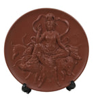 Japanese Tokoname Ware Ceramic Decorative Plate Brown Zodiac Wild Boar PX797