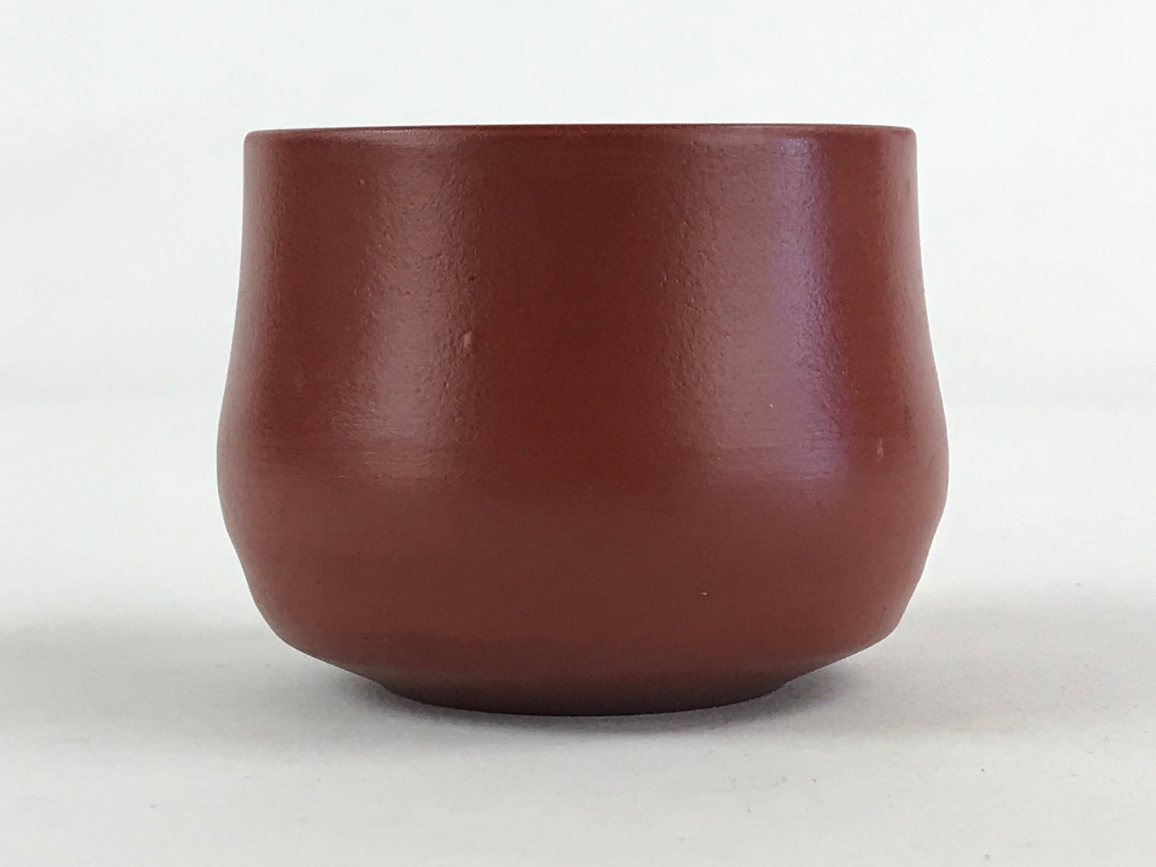 Japanese Tokoname Ware Ceramic Teacup Vtg Pottery Yunomi Brown Bamboo TC374