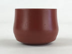 Japanese Tokoname Ware Ceramic Teacup Vtg Pottery Yunomi Brown Bamboo TC376