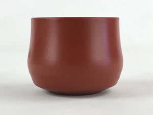 Japanese Tokoname Ware Ceramic Teacup Vtg Pottery Yunomi Brown Bamboo TC377