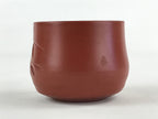 Japanese Tokoname Ware Ceramic Teacup Vtg Pottery Yunomi Brown Bamboo TC377