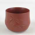 Japanese Tokoname Ware Ceramic Teacup Vtg Pottery Yunomi Brown Bamboo TC377