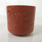 Japanese Tokoname Ware Ceramic Teacup Vtg Pottery Yunomi Brown Bamboo TC535