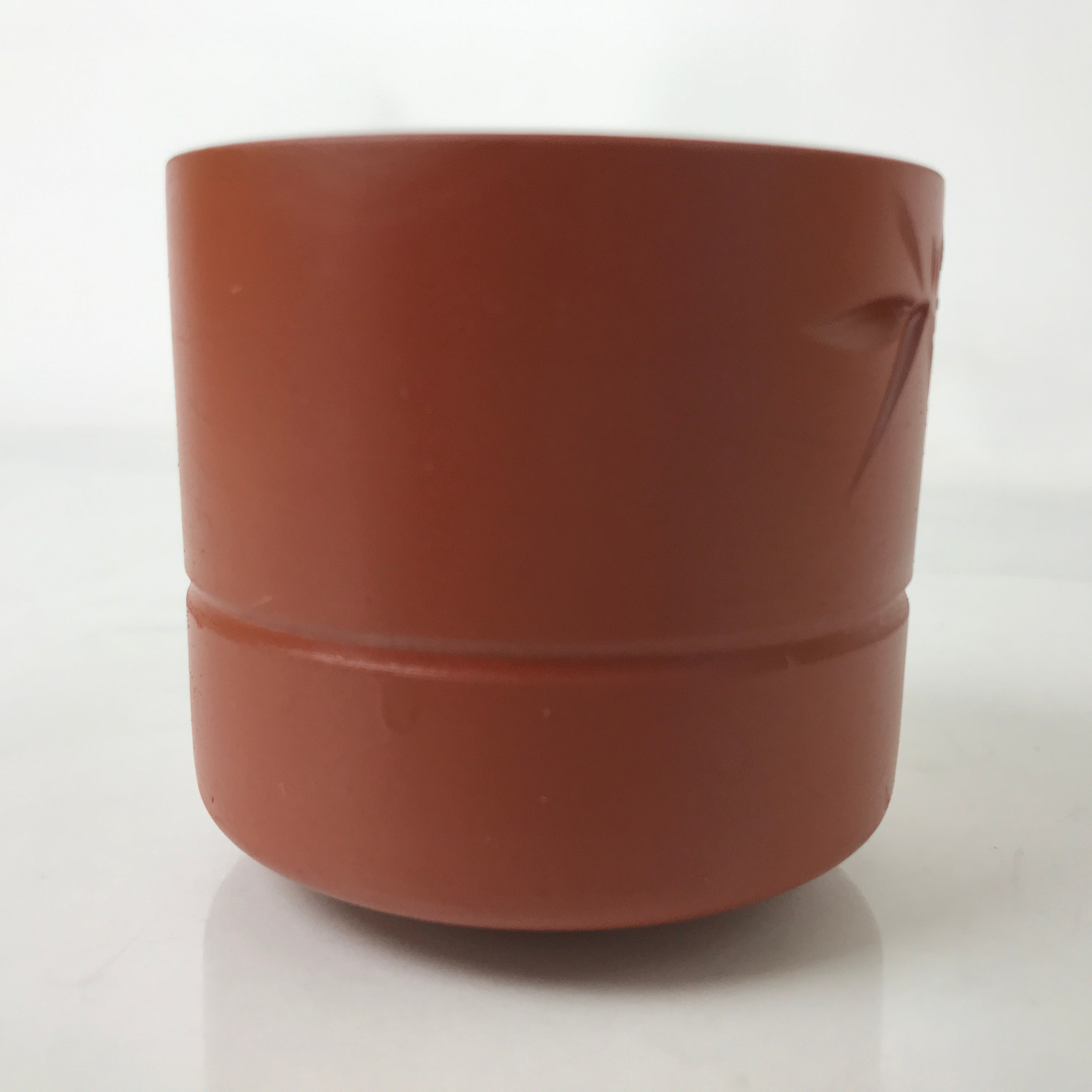 Japanese Tokoname Ware Ceramic Teacup Vtg Pottery Yunomi Brown Bamboo TC535