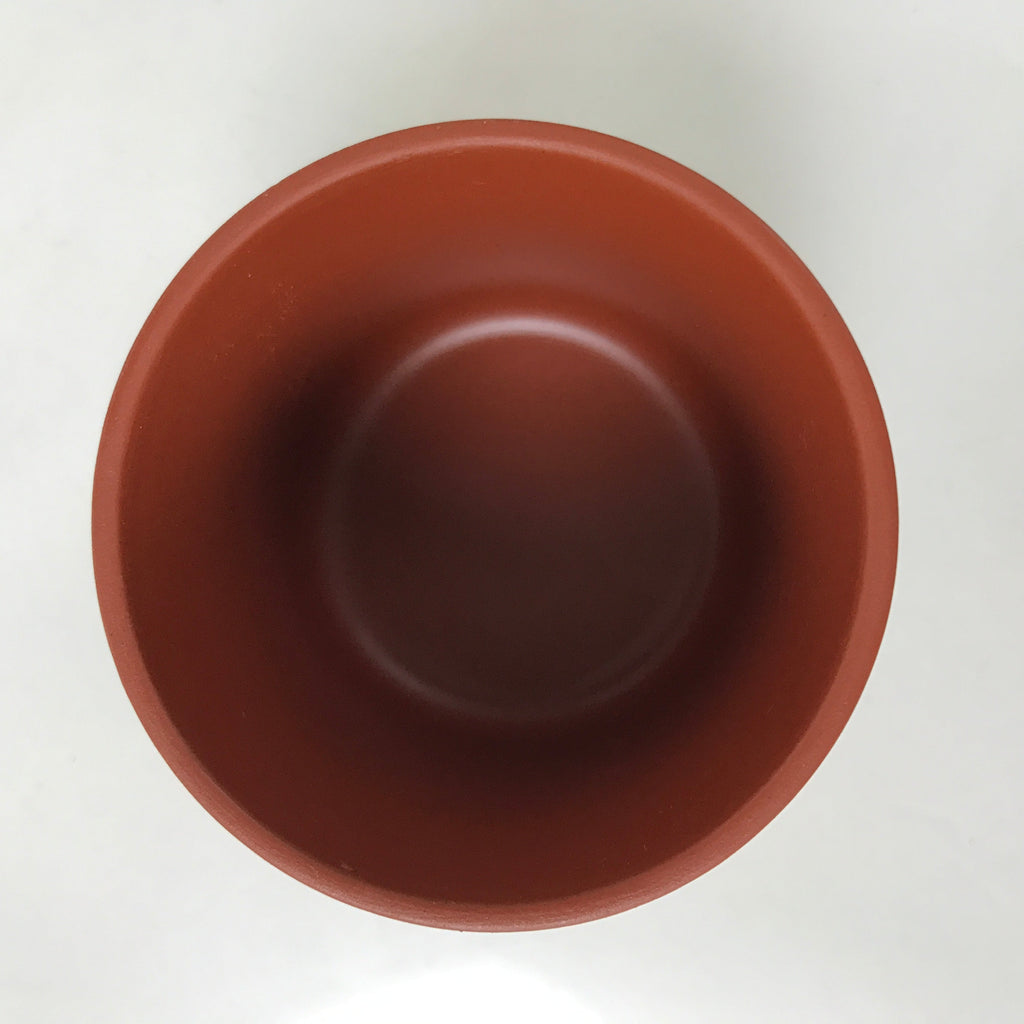Japanese Tokoname Ware Ceramic Teacup Vtg Pottery Yunomi Brown Bamboo TC535
