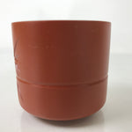 Japanese Tokoname Ware Ceramic Teacup Vtg Pottery Yunomi Brown Bamboo TC536