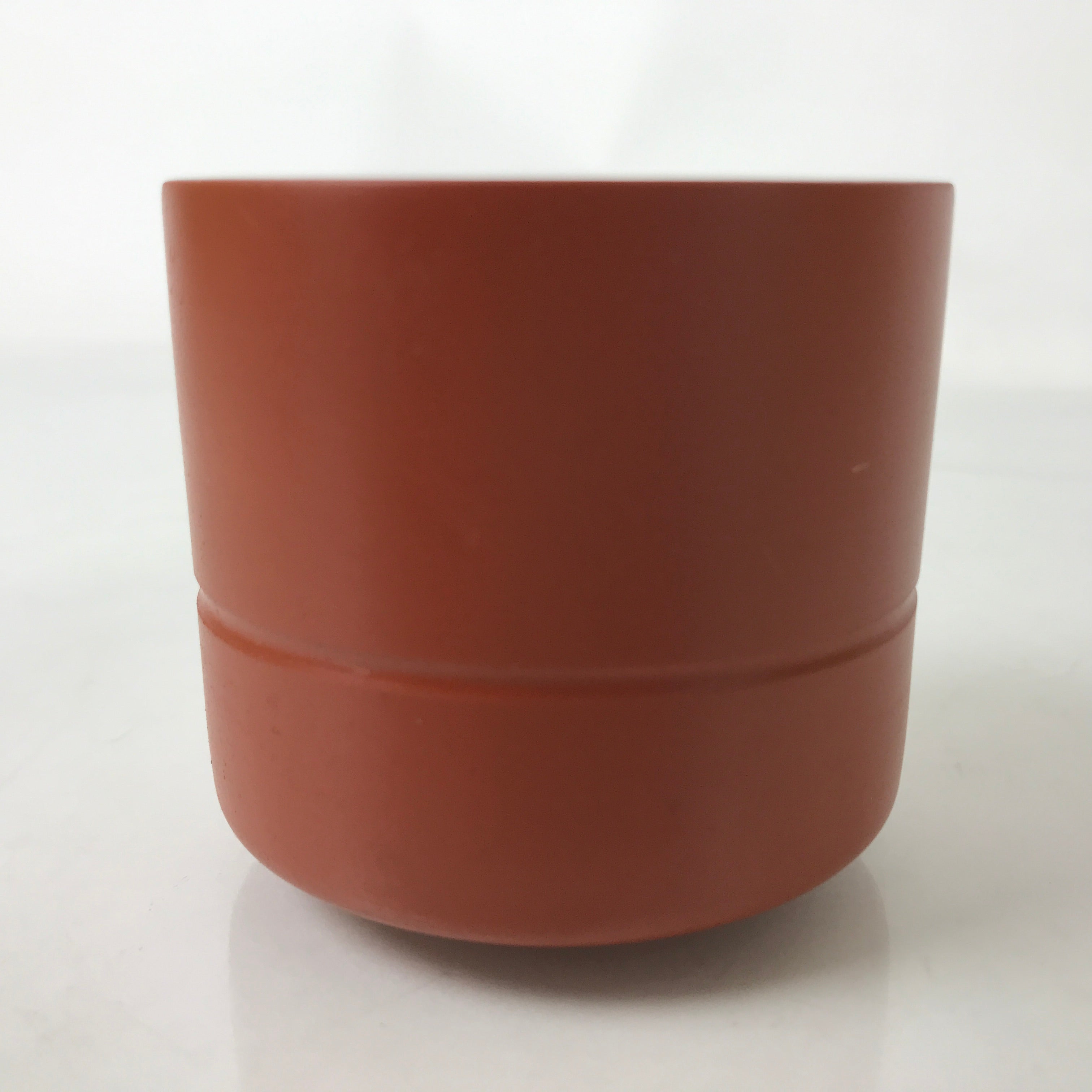 Japanese Tokoname Ware Ceramic Teacup Vtg Pottery Yunomi Brown Bamboo TC536