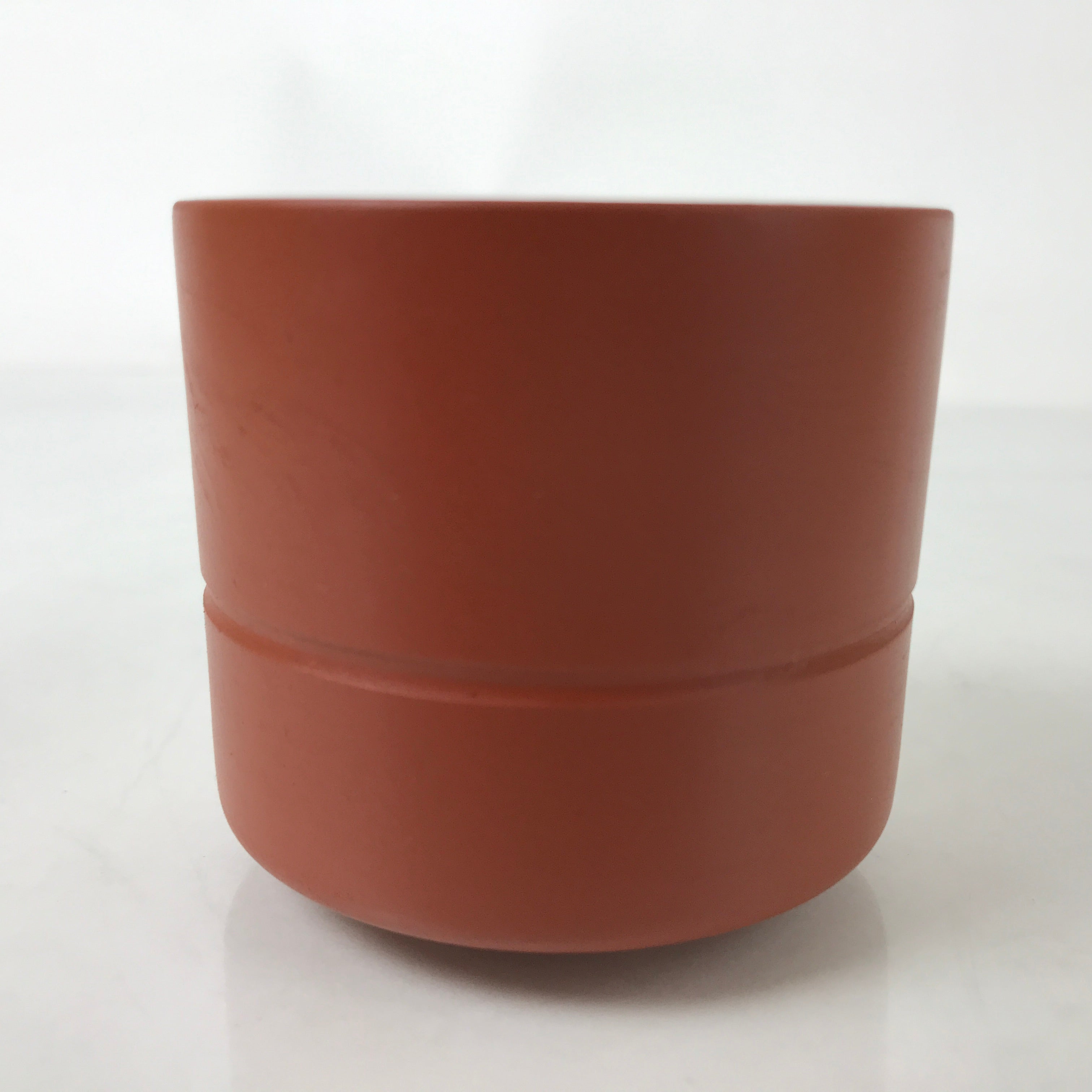 Japanese Tokoname Ware Ceramic Teacup Vtg Pottery Yunomi Brown Bamboo TC537