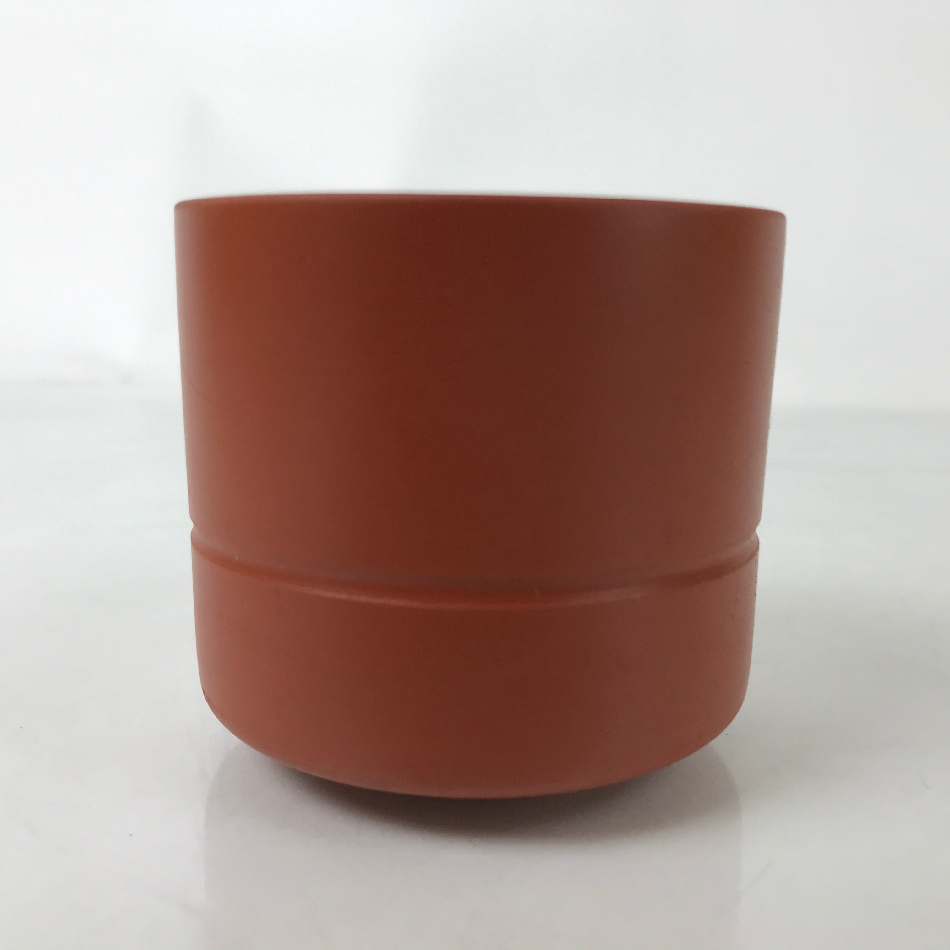 Japanese Tokoname Ware Ceramic Teacup Vtg Pottery Yunomi Brown Bamboo TC538