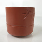 Japanese Tokoname Ware Ceramic Teacup Vtg Pottery Yunomi Brown Bamboo TC538