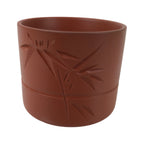 Japanese Tokoname Ware Ceramic Teacup Vtg Pottery Yunomi Brown Bamboo TC538