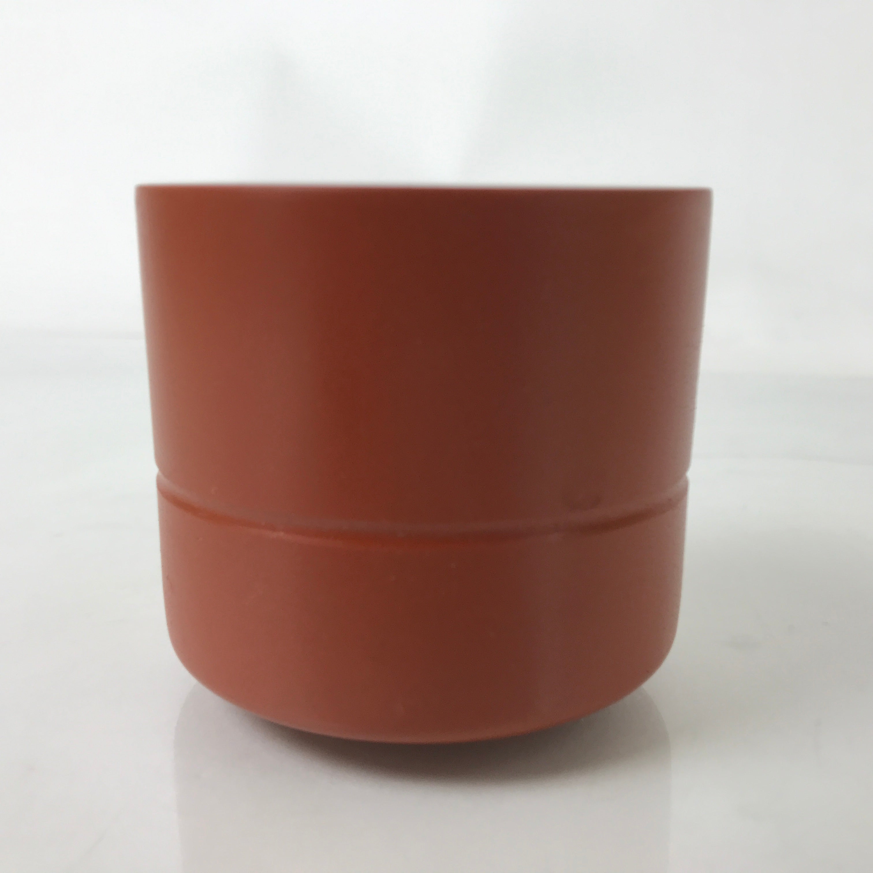 Japanese Tokoname Ware Ceramic Teacup Vtg Pottery Yunomi Brown Bamboo TC539