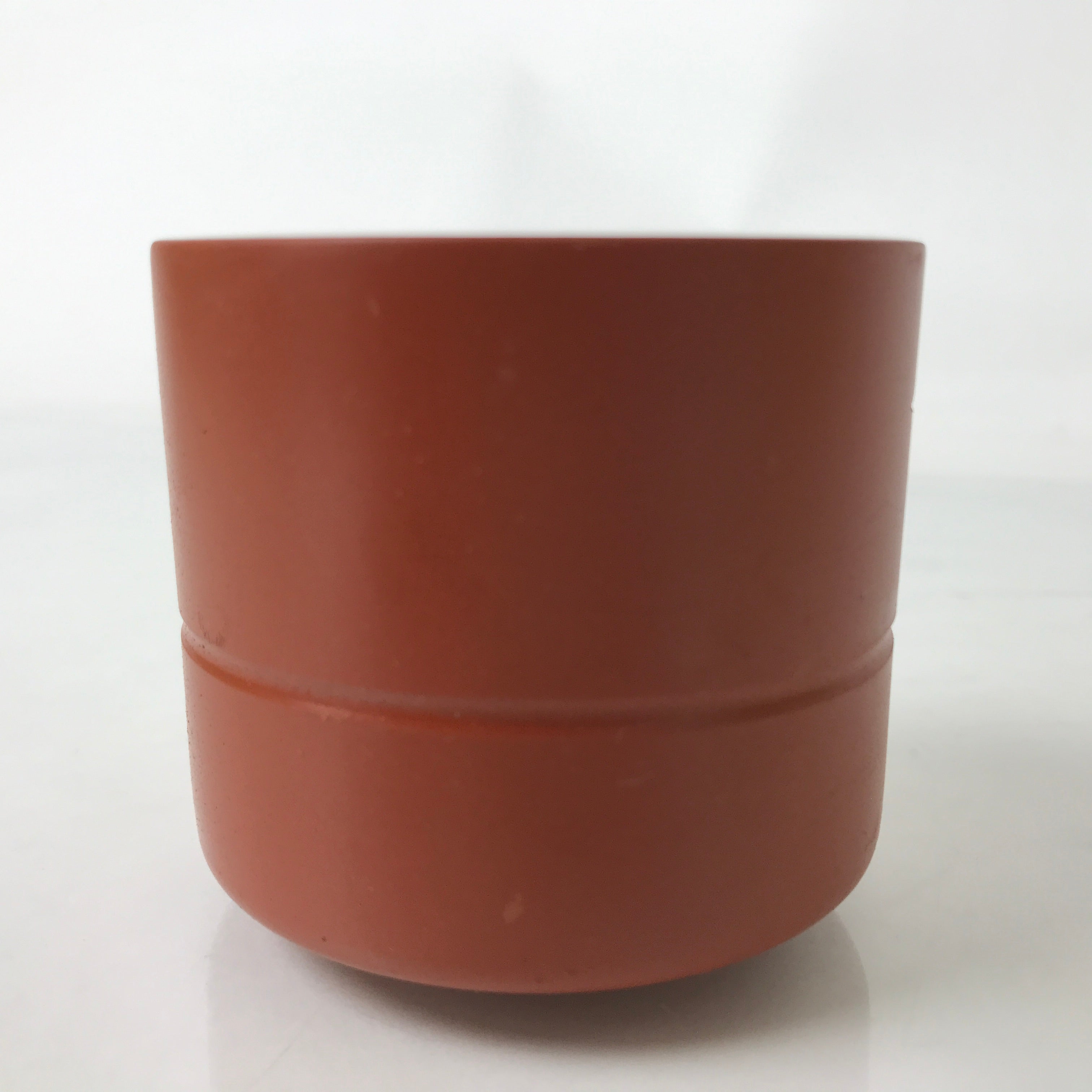 Japanese Tokoname Ware Ceramic Teacup Vtg Pottery Yunomi Brown Bamboo TC539