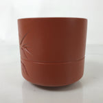 Japanese Tokoname Ware Ceramic Teacup Vtg Pottery Yunomi Brown Bamboo TC540