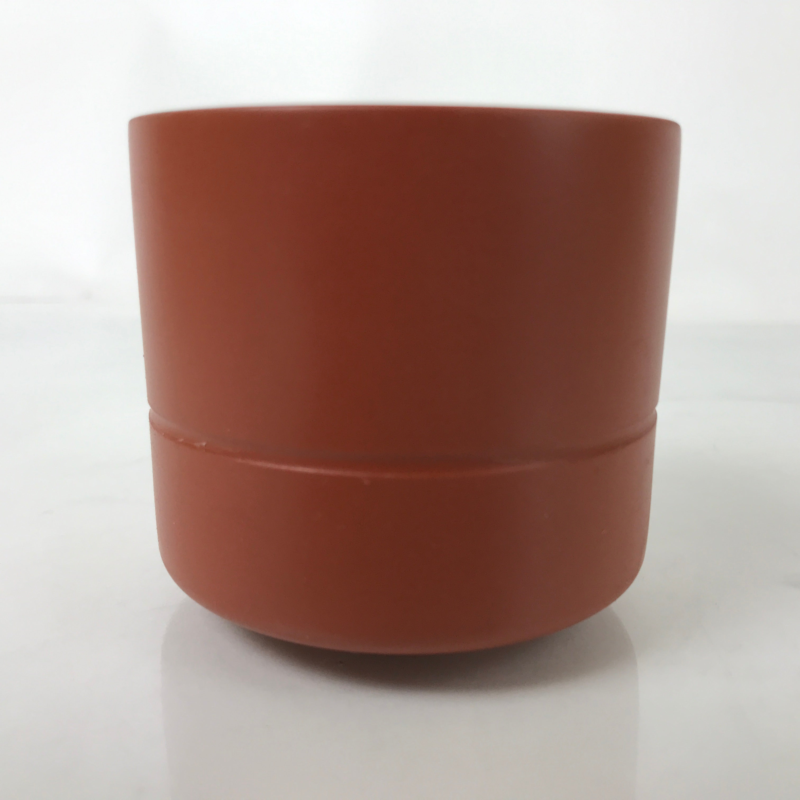 Japanese Tokoname Ware Ceramic Teacup Vtg Pottery Yunomi Brown Bamboo TC540