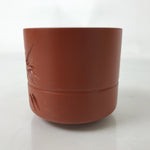 Japanese Tokoname Ware Ceramic Teacup Vtg Pottery Yunomi Brown Bamboo TC541
