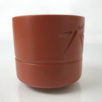 Japanese Tokoname Ware Ceramic Teacup Vtg Pottery Yunomi Brown Bamboo TC541