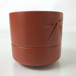 Japanese Tokoname Ware Ceramic Teacup Vtg Pottery Yunomi Brown Bamboo TC541