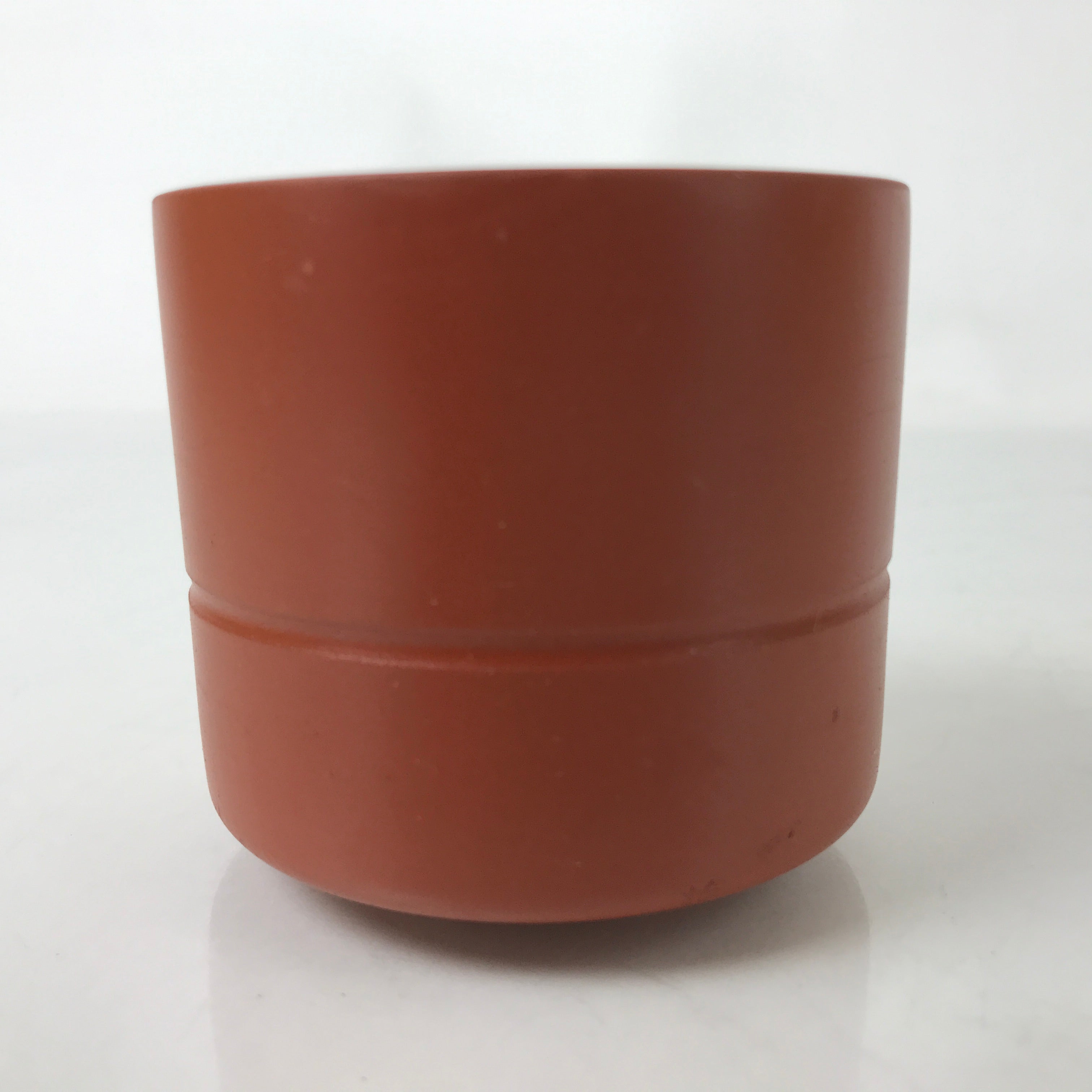 Japanese Tokoname Ware Ceramic Teacup Vtg Pottery Yunomi Brown Bamboo TC542