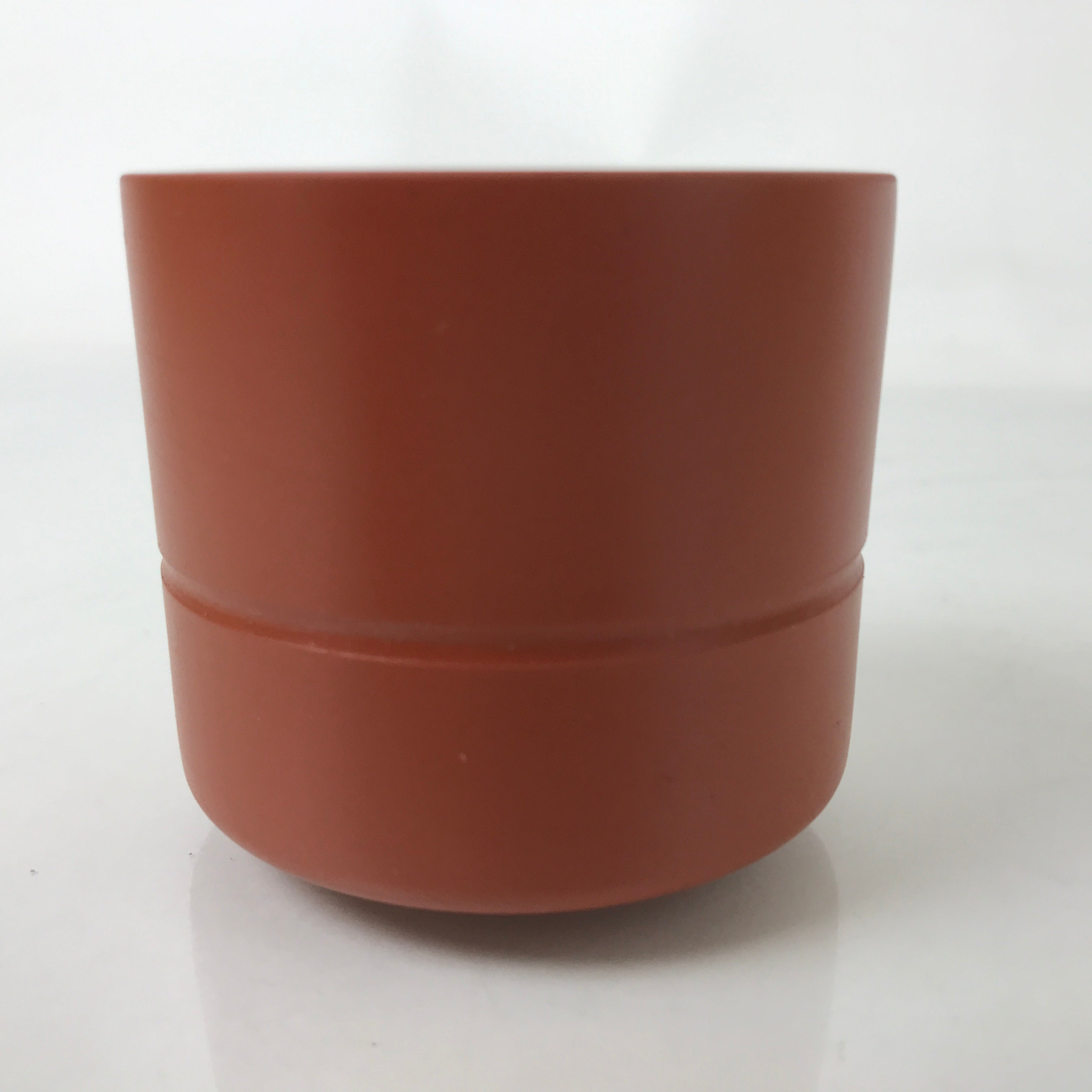 Japanese Tokoname Ware Ceramic Teacup Vtg Pottery Yunomi Brown Bamboo TC543