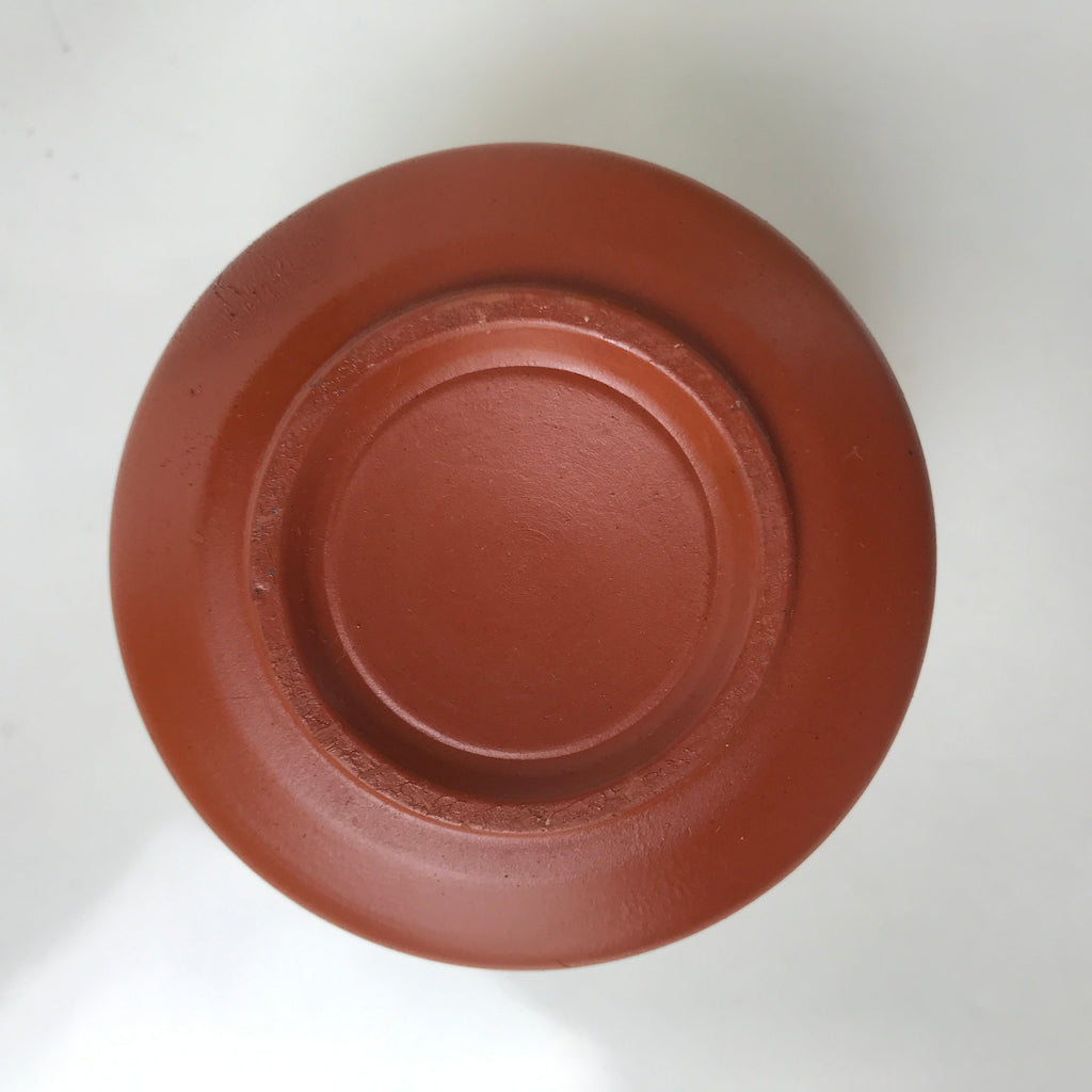 Japanese Tokoname Ware Ceramic Teacup Vtg Pottery Yunomi Brown Bamboo TC544