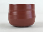 Japanese Tokoname Ware Ceramic Teacup Vtg Pottery Yunomi Brown Lines TC378