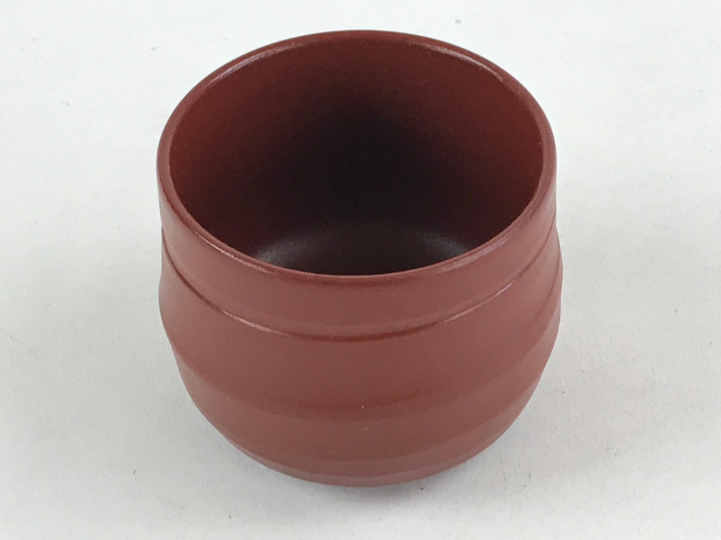 Japanese Tokoname Ware Ceramic Teacup Vtg Pottery Yunomi Brown Lines TC378