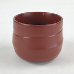 Japanese Tokoname Ware Ceramic Teacup Vtg Pottery Yunomi Brown Lines TC378
