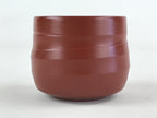 Japanese Tokoname Ware Ceramic Teacup Vtg Pottery Yunomi Brown Lines TC379