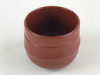 Japanese Tokoname Ware Ceramic Teacup Vtg Pottery Yunomi Brown Lines TC379